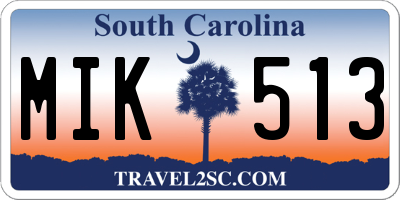 SC license plate MIK513