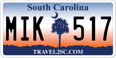 SC license plate MIK517
