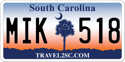 SC license plate MIK518