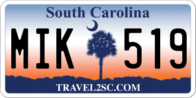 SC license plate MIK519
