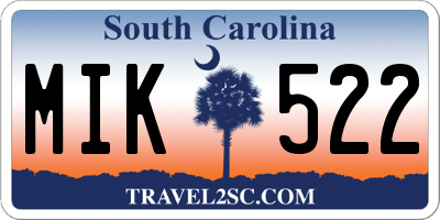 SC license plate MIK522