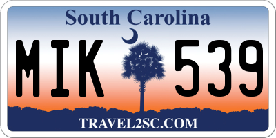 SC license plate MIK539