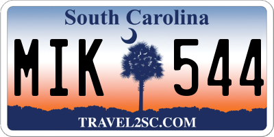 SC license plate MIK544