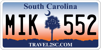 SC license plate MIK552