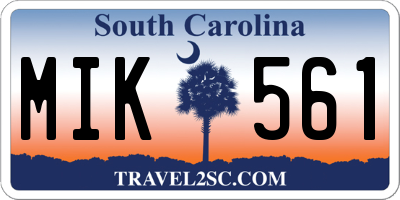 SC license plate MIK561
