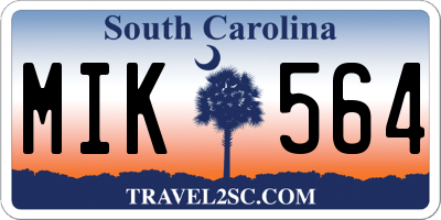 SC license plate MIK564