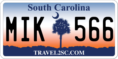 SC license plate MIK566
