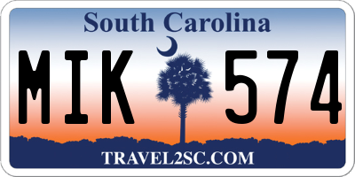 SC license plate MIK574