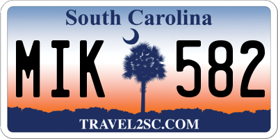 SC license plate MIK582