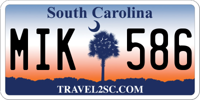 SC license plate MIK586