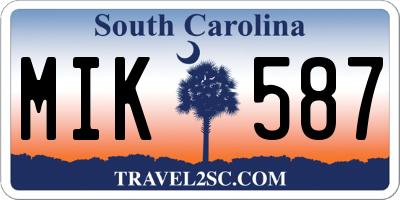 SC license plate MIK587