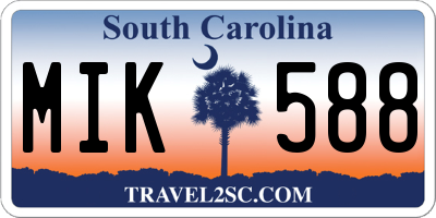 SC license plate MIK588