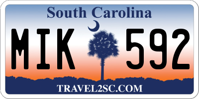 SC license plate MIK592