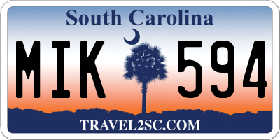 SC license plate MIK594