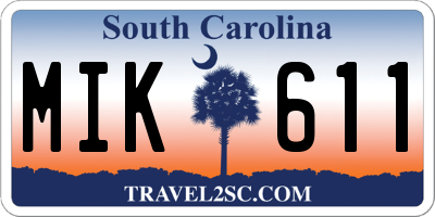 SC license plate MIK611