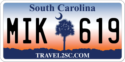 SC license plate MIK619