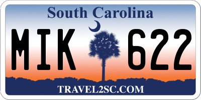 SC license plate MIK622