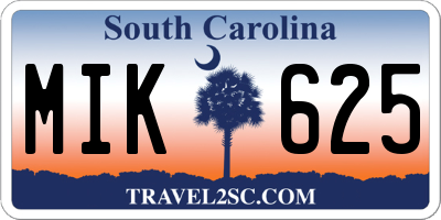 SC license plate MIK625