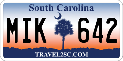 SC license plate MIK642