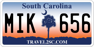 SC license plate MIK656