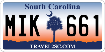 SC license plate MIK661