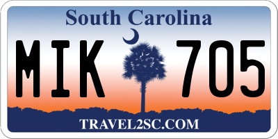 SC license plate MIK705