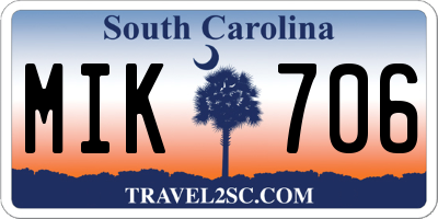 SC license plate MIK706