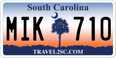 SC license plate MIK710