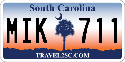 SC license plate MIK711