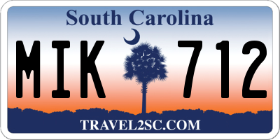 SC license plate MIK712