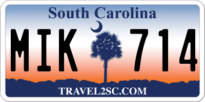 SC license plate MIK714