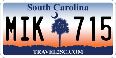SC license plate MIK715