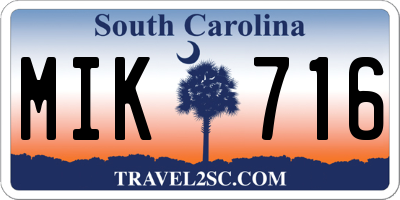 SC license plate MIK716