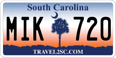 SC license plate MIK720