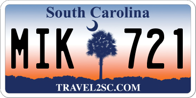SC license plate MIK721