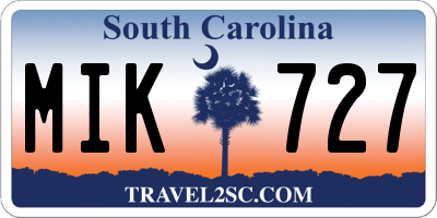 SC license plate MIK727