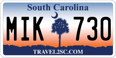 SC license plate MIK730