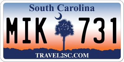 SC license plate MIK731