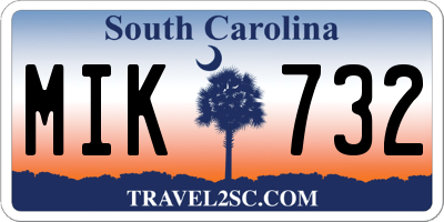 SC license plate MIK732
