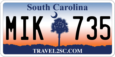 SC license plate MIK735