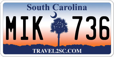 SC license plate MIK736