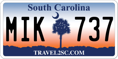 SC license plate MIK737