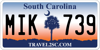 SC license plate MIK739