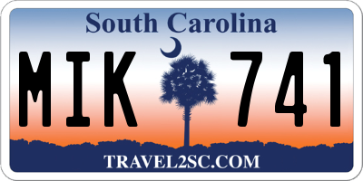 SC license plate MIK741
