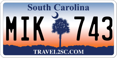 SC license plate MIK743