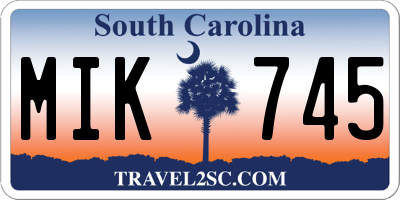 SC license plate MIK745