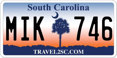 SC license plate MIK746