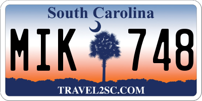 SC license plate MIK748