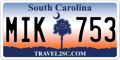 SC license plate MIK753