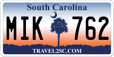 SC license plate MIK762
